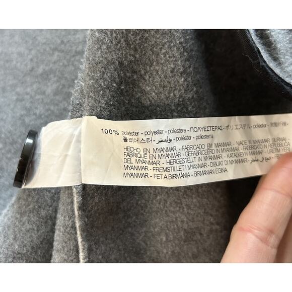 Zara TRF Collection Fleece Cardigan Trench Coat One Button Light Gray Women’s S - Picture 8 of 8